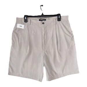 BRANDINI Silk Cotton Pleated Dress Shorts Luxury Summer Khaki Tan Men's Size 36